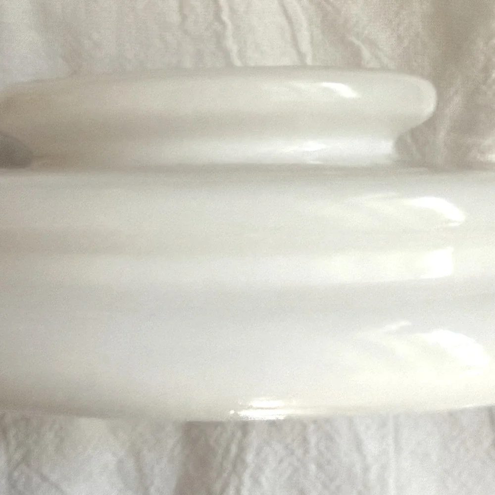 Vintage Avon Milk Glass Soap Dish Floral Butterfly Pedestal White Oval Trinket